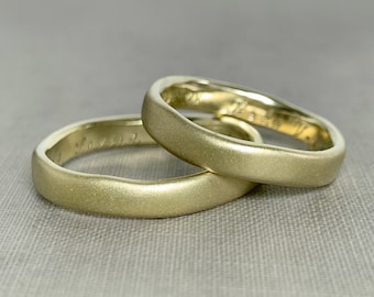 River Wedding Ring in 14k Green Gold