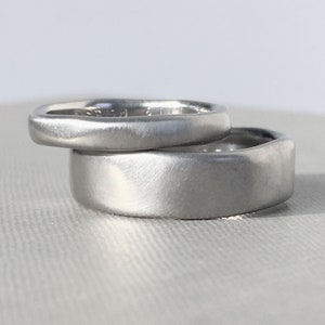 Palladium 950 River Wedding Band, Modern Organic Wedding Ring, Choose a Finish and Width image 1