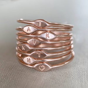 Personalized Initial Stacking Rings in Sterling Silver or Solid 14k Gold with Choice of Letter, Extra Tiny image 7