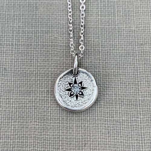 Simple Everyday Necklace Sterling Silver Hammered Disc Etsy