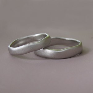 Palladium 950 River Wedding Band, Modern Organic Wedding Ring, Choose a Finish and Width image 4