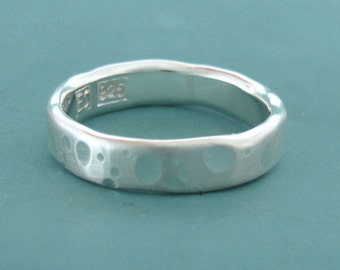 Recycled Sterling Silver Wedding Ring, Shoreline, Choose a Width