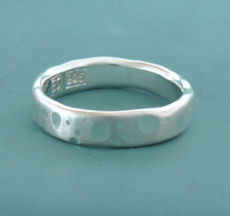 Recycled Sterling Silver Wedding Ring, Shoreline, Choose a Width image 1