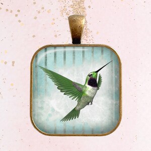 Hummingbird Necklace, Hummingbird Pendant, Hummingbird Key Chain, Green Hummingbird, Bird Jewelry, Flying Hummingbird, Hummingbird Lovers