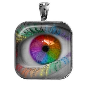 Eye Pendant, Eye Necklace, Rainbow Eye, Human Eye, Eye Key Chain, Beautiful Eye, Abstract Art, Abstract Jewelry, Rainbow, Colorful