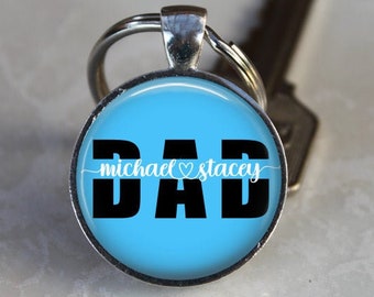 Custom Dad Key Chain - Dad with Names - Custom Name Key Chain - Father's Day, Dad, Children's Names, Personalized Dad Gift, Custom Dad Gift