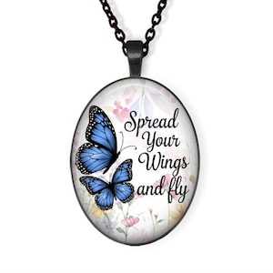 Spread Your Wings and Fly-Butterfly Necklace, Butterfly Pendant, Butterfly Key Chain, Motivational, Graduation Jewelry,Inspirational Jewelry