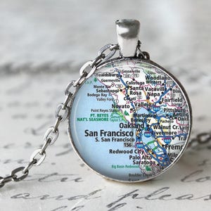 Colgante, collar o llavero con mapa de ciudad - Mapa personalizado a medida, mundial, collar, llavero con mapa personalizado