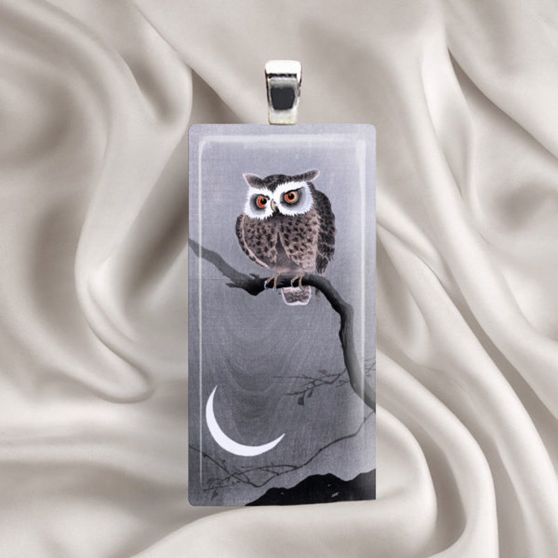 Owl In A Moon Pendant