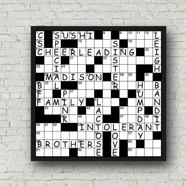Family Name Crossword Wall Art Etsy