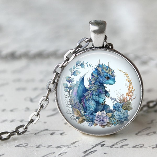 Blue dragon necklace sale