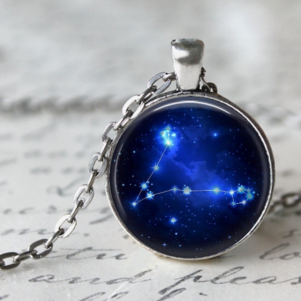 Pisces Constellation Zodiac Pendant, Necklace or Key Chain - February 19th - March 20th Birthday, Constellations, Space