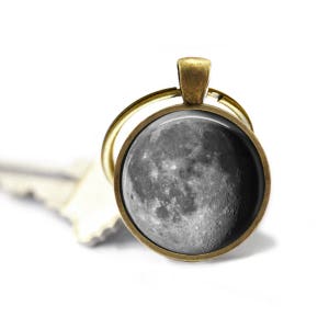 Custom Birth Moon, Custom Moon Phase Necklace with Name and Birthday Double-Sided Pendant, Necklace or Key Chain Choice of Color and Font image 5