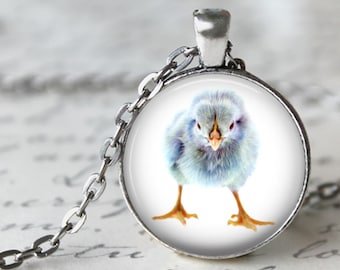 Easter Necklace, Little Blue Chick Pendant, Chick Necklace, Baby Chick, Blue Chick, Easter Key Chain, Bird Necklace