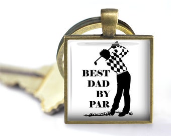 Best Dad by Par Key Chain, Dad Key Chain, Father's Day Key Chain, Father Key Chain, Golf Gift, Father Golf Key Chain, Golfer, Golf Lover
