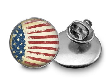 American Flag Tie Tack or Lapel Pin - Men's, Americana, Independence Day, Fourth of July, Patriotic