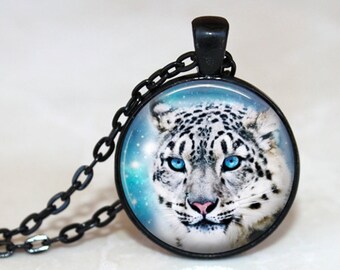Snow Leopard Winter Pendant, Necklace or Key Chain Snow