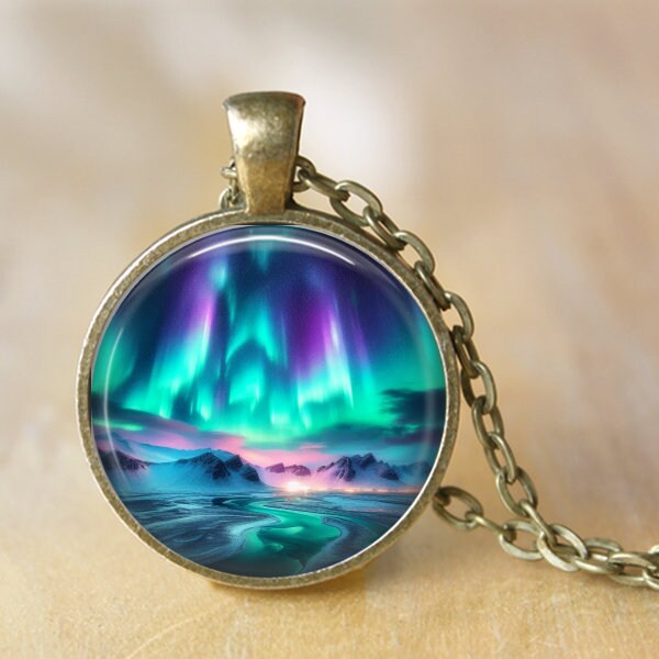 Northern Lights Necklace, Northern Lights Pendant, Northern Lights