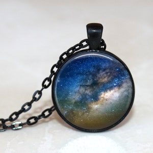 Starry Night Sky Pendant, Necklace or Key Chain - Lunar, Space Keychain, Space Necklace, Space Pendant, Stars, Milky Way, Galaxy Necklace