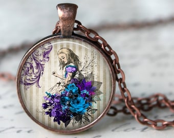 Alice - Victorian Style, Vintage Alice Pendant, Necklace or Key Chain - Alice Necklace