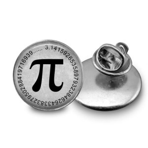 Pi Symbol Tie Tack or Lapel Pin - Men's - Math - Black, White or Grey - Father's Day