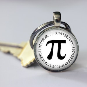 Pi Symbol Key Chain - Math Geek Key Chain - Choice of Color - 25mm Round