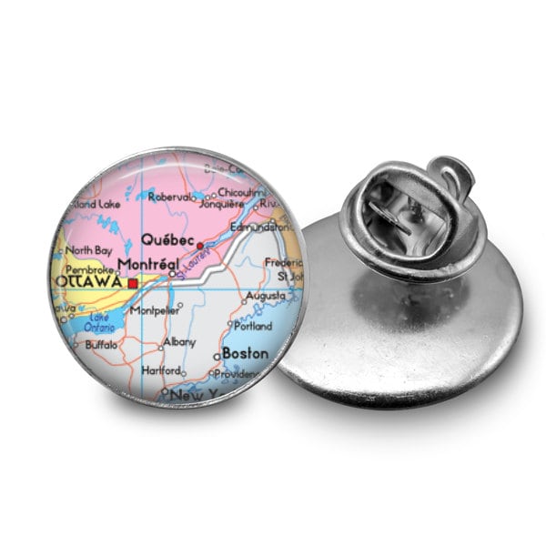 Alfiler de corbata o prendedor de solapa con mapa personalizado: personalizado para papá o para una boda: recuerdo para hombres: Día del padre