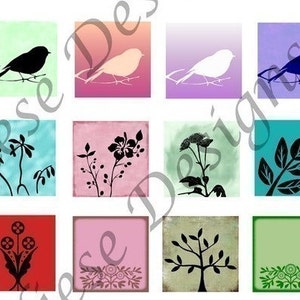 Colors of Nature Instant Download Digital Collage Sheet 1 Inch Squares image 2