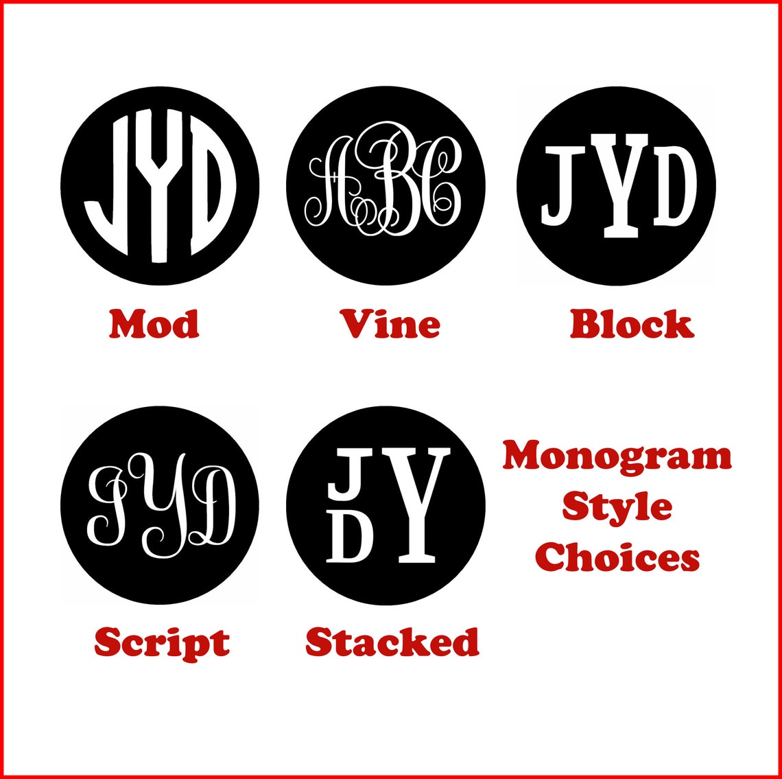 Custom Monogram Cuff Bracelet - Choice of Font and Color - Initials ...