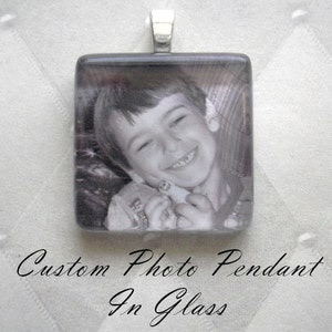 Personalized Pendant Neckace Custom Photo Glass Tile Pendant image 3