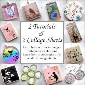 2 Tutorial Combo Pack with 2 Digital Collage Sheets - Instant Download