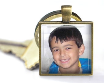 Custom Photo Key Chain - 1 Inch Square - Customized Key Chain - Personalized Photo Key Chain - Photograph