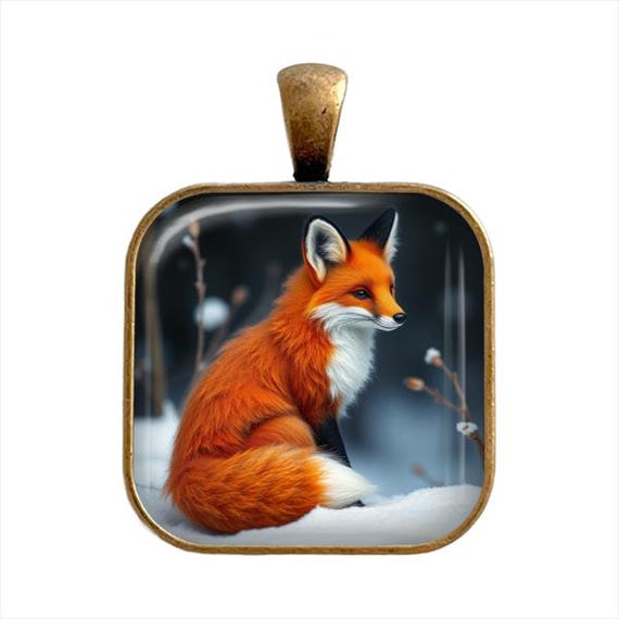 Fox Necklace, Fox Pendant, Fox Key Chain, Fox Jewelry, Fox Image