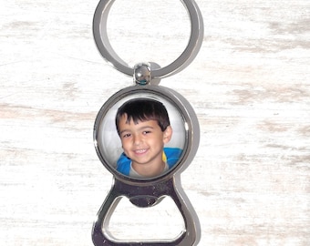 Custom Photo Key Chain Bottle Opener - Father's Day Bottle Opener, Beer, Key Chain, Photo Bottle Opener - Personalized