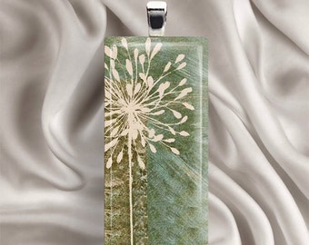 Vintage Dandelion - Glass Tile Pendant