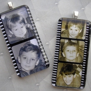 Personalized Custom Photo Pendant - Film Stars - Glass Rectangle Pendant - Your Photos