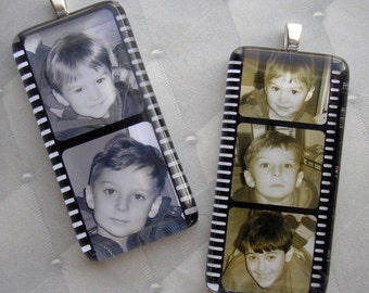 Personalized Custom Photo Pendant - Film Stars - Glass Rectangle Pendant - Your Photos