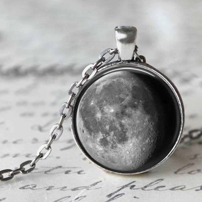 Custom Birth Moon, Custom Moon Phase Necklace with Name and Birthday Double-Sided Pendant, Necklace or Key Chain Choice of Color and Font image 2