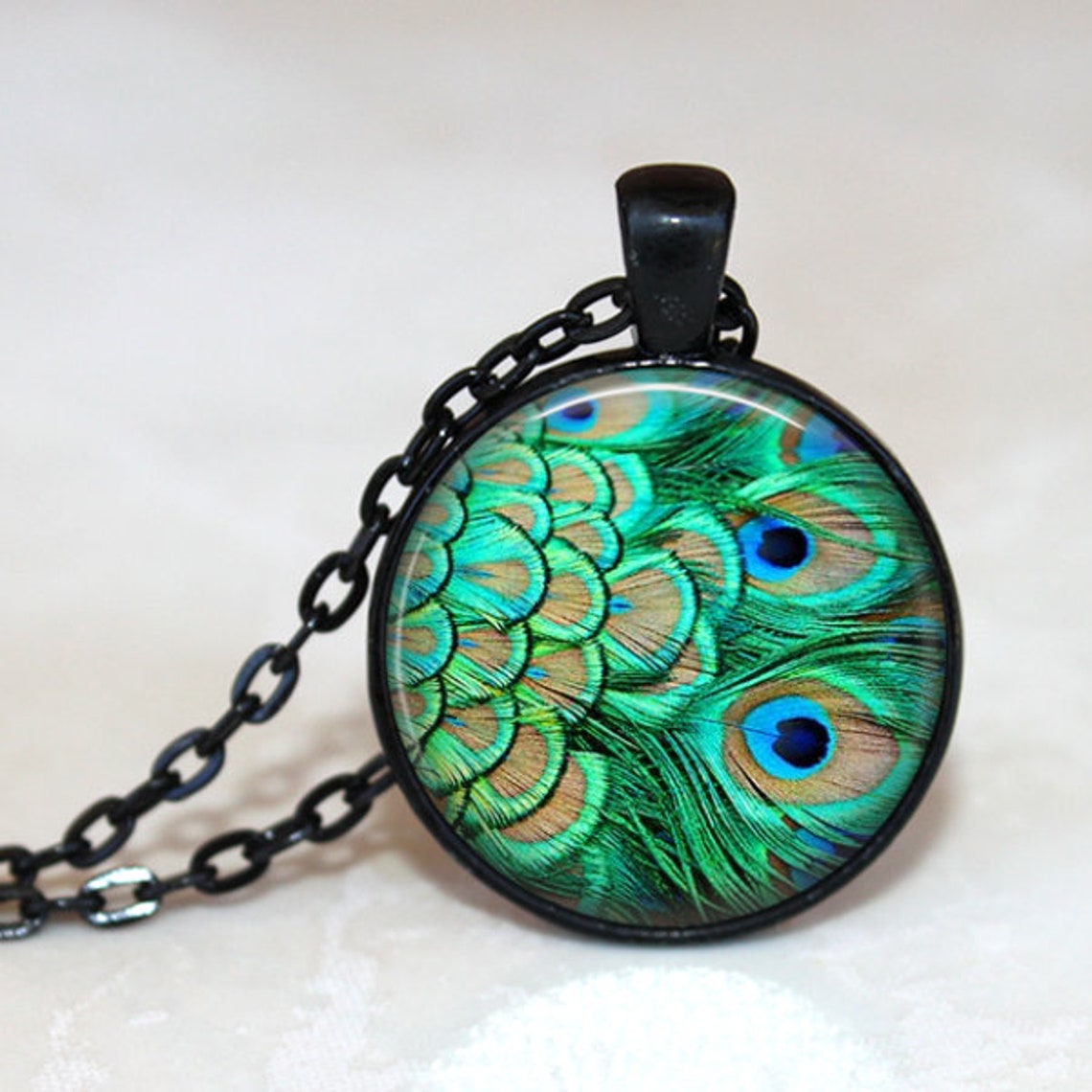 Peacock Feather Pendant Necklace or Key Chain Peacock - Etsy