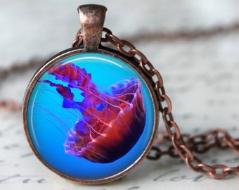 Beauty of the Deep - Jellyfish Pendant, Necklace or Key Chain - Ocean, Fish