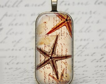 Starfish Necklace, Starfish Pendant, Starfish Key Chain, Vintage Look, Vintage Starfish, Sepia, Statement Necklace, Summer, Beach