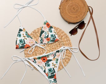 Women's Swimsuits Floral String Bikini