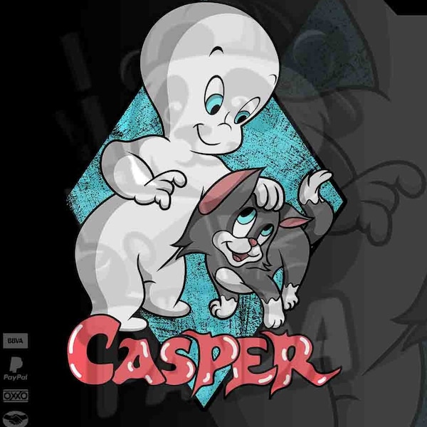 casper and cat vector image png dtf dtg editable