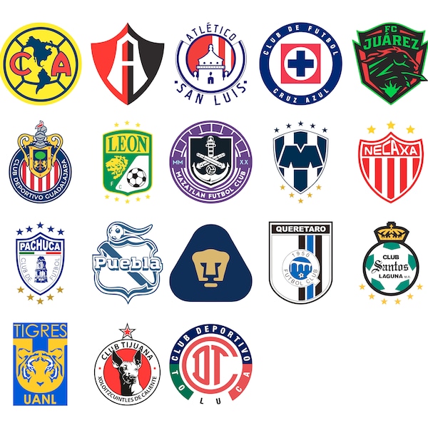 LIGA MX Team Logos - Digital Download - pdf, psd, svg, cdr
