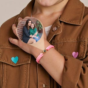 Bracelet personnalisé pour projection de photos pour enfants, cordon tressé réglable, bracelet pour enfants, cadeaux de baptême, cadeaux de communion