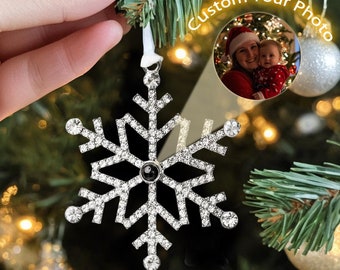 Custom Family Photo Hanging Ornaments, Personalized Memorial Photo Projection Ornaments, Custom Snowflake Ornament , Christmas Ornaments