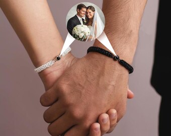 Memorial Photo Bracelet, Photo Projection Bracelet, Custom Matching Couple Bracelet, Lover Couples Gift, Picture Inside Jewelry