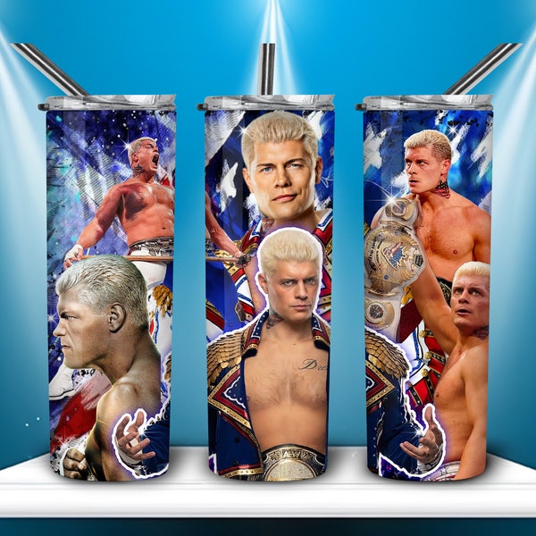 Cody Rhodes WWE American Nightmare Skinny Tumbler 20oz File Digital, WWE C Rhodes Design Tumbler File Download