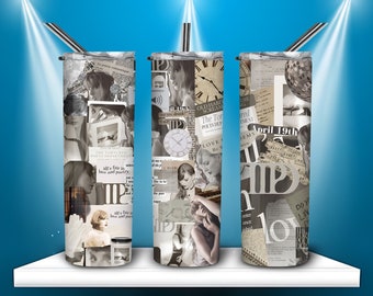 TTPD Music Tumbler Diseño de sublimación Skinny Tumbler 20oz Archivo Music Idol Digital Tortured Poets Department File