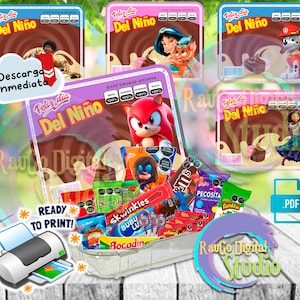Tapa para Duvalín | Día del Niño | 15 Diseños PDF listos para imprimir | Fiesta infantil | Decoración imprimible | Dulcero Gigante